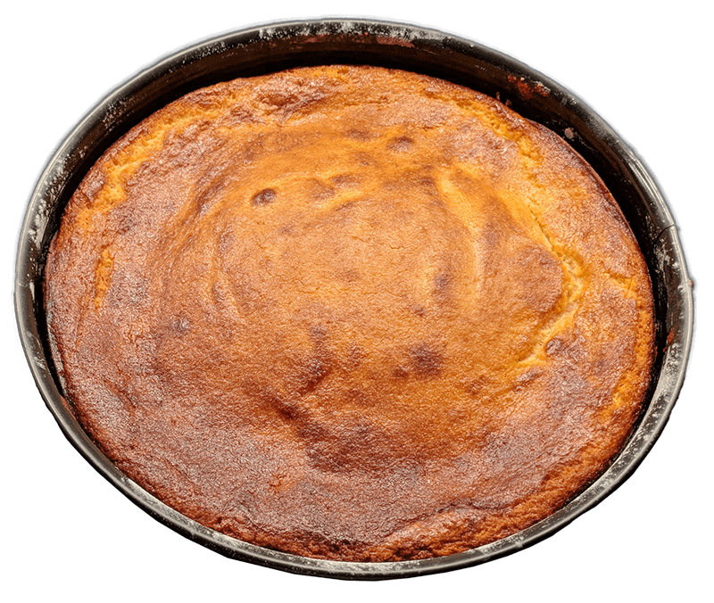 Eine frisch gebackene Topfentorte